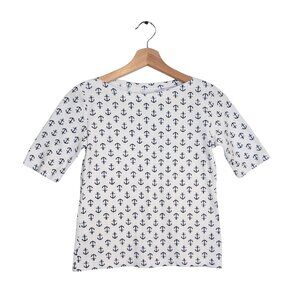 Charter Club Women's Petite PP (Petite XS) Anchor Print Pima Cotton Tee
